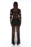 Lace Maxi Dress Black Lanngerie