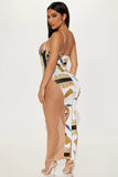 Kate Cut Out Maxi Dress - White/combo
