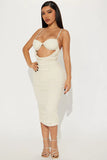 Radiant Lure Midi Dress - Cream