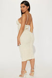 Radiant Lure Midi Dress - Cream