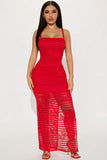 Terra Lace Maxi Dress - Red