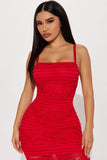 Terra Lace Maxi Dress - Red