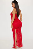 Terra Lace Maxi Dress - Red