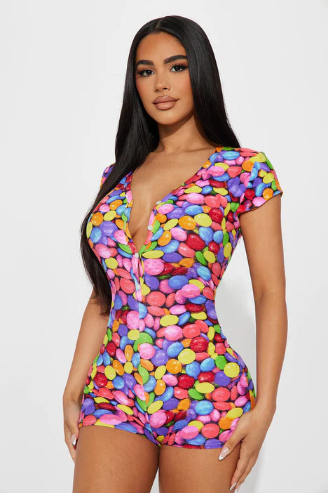 Sweet Dreams PJ Romper Onesie - Multi Color