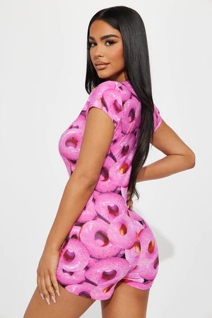Donut Dreams PJ Romper Onesie - Pink