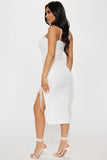 Elle Mesh Midi Dress - White