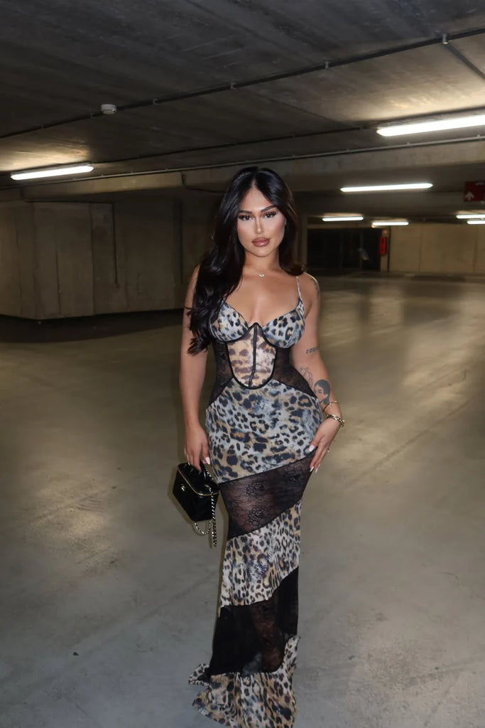 Maxi Dress  Leopard Lanngerie