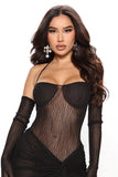 So Scandalous Mesh Jumpsuit Set - Black