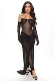 So Scandalous Mesh Jumpsuit Set - Black