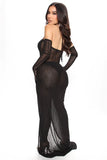 So Scandalous Mesh Jumpsuit Set - Black