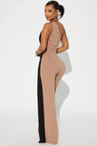 Chase Me Forever Jumpsuit - Mocha/combo