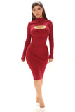 Moments After Sweater Midi Dress - Red