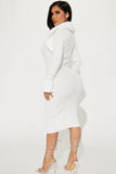 Shilah Faux Fur Sweater Midi Dress - Ivory