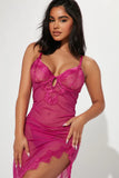 Love Story Lace Sleep Gown - Fuchsia