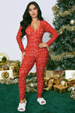 Santa Tell Me PJ Jumpsuit Onesie - Red/White