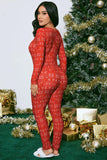 Santa Tell Me PJ Jumpsuit Onesie - Red/White