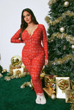 Santa Tell Me PJ Jumpsuit Onesie - Red/White