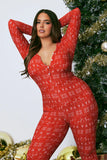 Santa Tell Me PJ Jumpsuit Onesie - Red/White