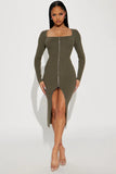 Allison Sweater Midi Dress - Olive