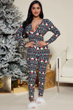 North Pole PJ Jumpsuit Onesie - Black/combo