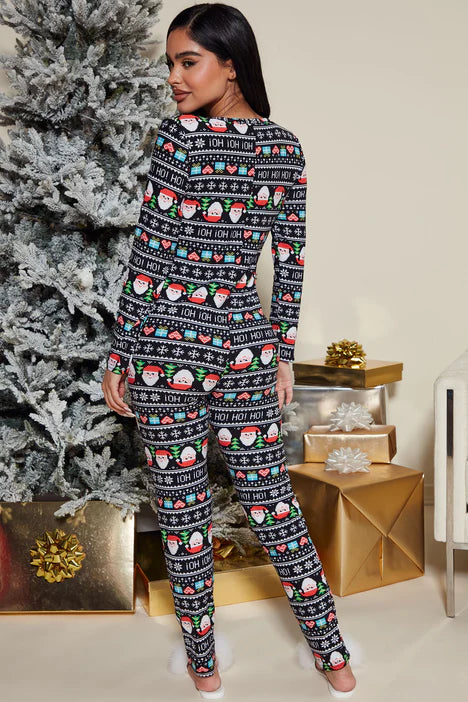 North Pole PJ Jumpsuit Onesie - Black/combo