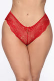 Lace panty - red