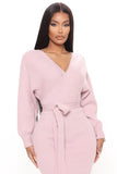 Mona Sweater Midi Dress - Mauve