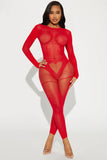 Mad About It Jumpsuit Bodystocking - Red