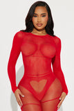 Mad About It Jumpsuit Bodystocking - Red