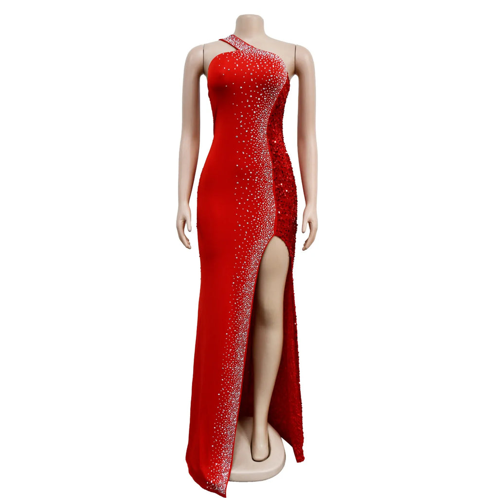 Dress Women's Fashion Solid Color Beaded Sequin Sleeveless Maxi