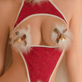 One pair christmas feather bowknot bell nipple pad Wholesale