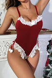 Sexy Christmas velvet teddy backless
