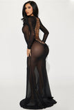 The Brooke Mesh Gown - Black