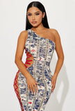 Audrey Distressed Maxi Dress - Multi Color