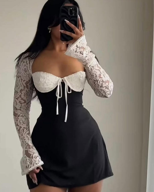 Dress midi Black and White