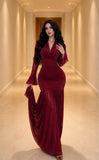 Dress maxi Burgundy 1