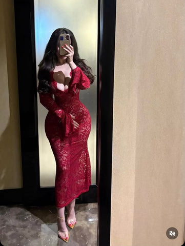 Dress midi red 2