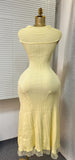 Dress midi yellow Stretch