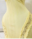 Dress midi yellow Stretch
