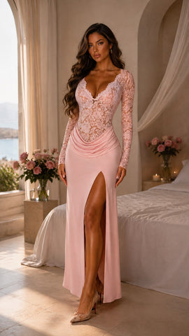 Dress maxi Light Pink Lanngerie