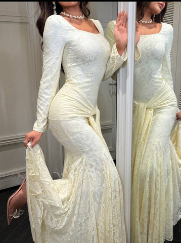 Maxi Dress Lanngerie light yellow