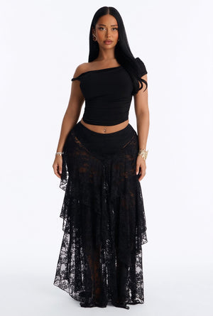 Lace Maxi Skirt Black
