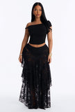 Lace Maxi Skirt Black