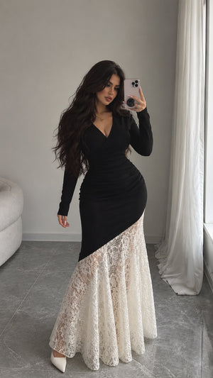 Maxi Dress  Butter Black/White