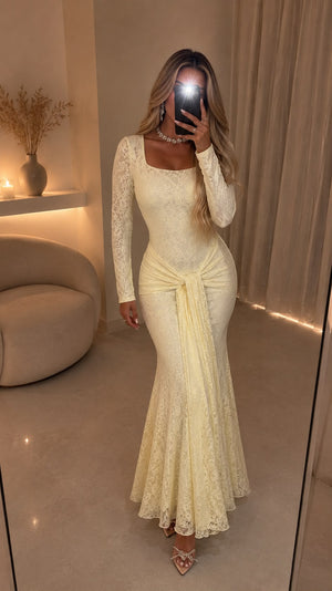 Maxi Dress Lanngerie light yellow