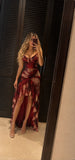 Ruffle Maxi Dress red / combo