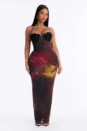 Maxi Dress Black/combo Lanngerie
