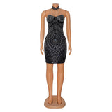 Sexy embroidered fall dress