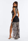 The Obvious Icon Lace Maxi Dress - Black/White