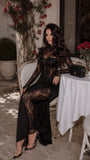 Britney Lace Maxi Dress - Black